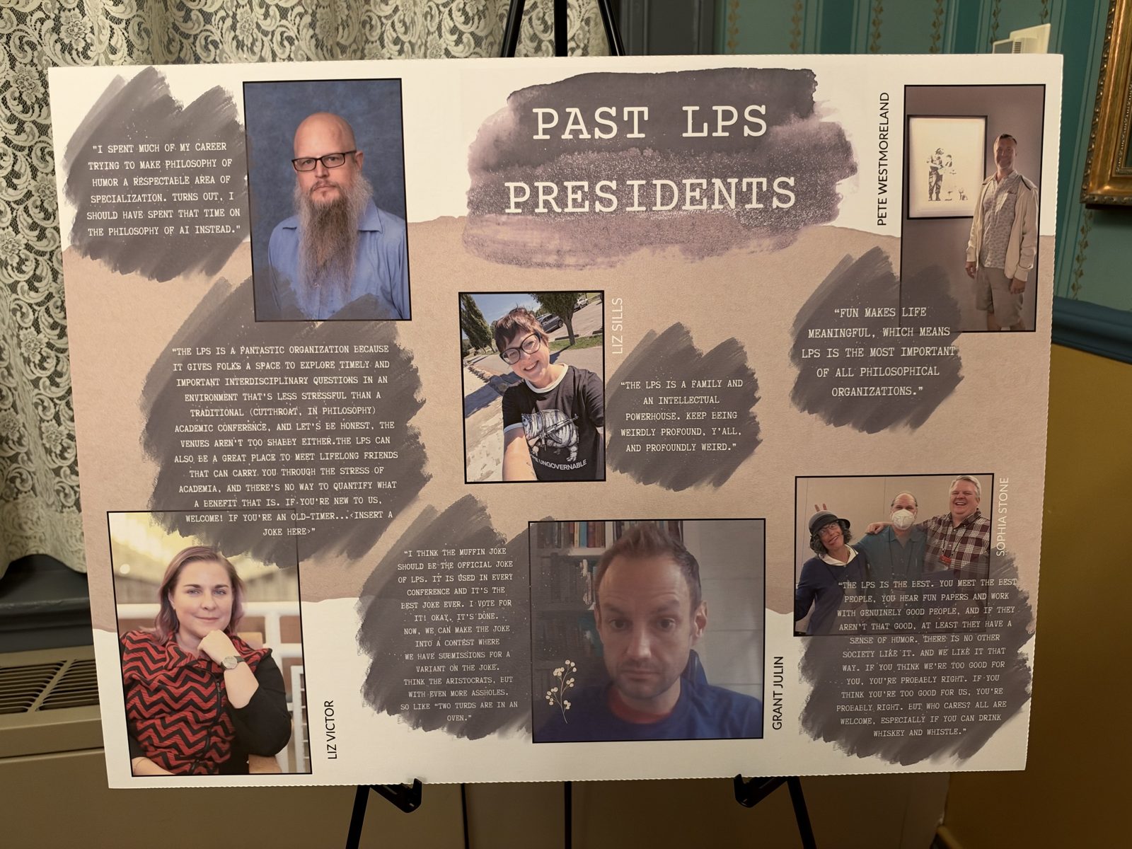 A display board of past LPS presidents